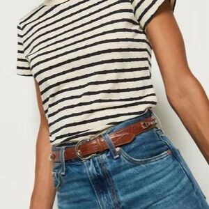 nation ltd laurence tee navy stripe